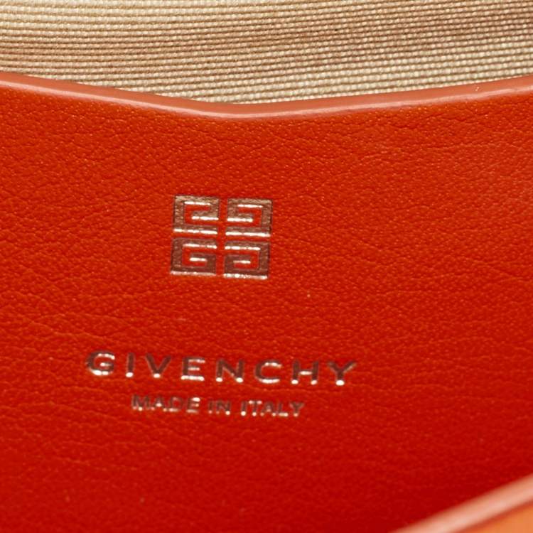 Pre Owned Givenchy Orange Quilted Leather 4G Chain Shoulder Bag