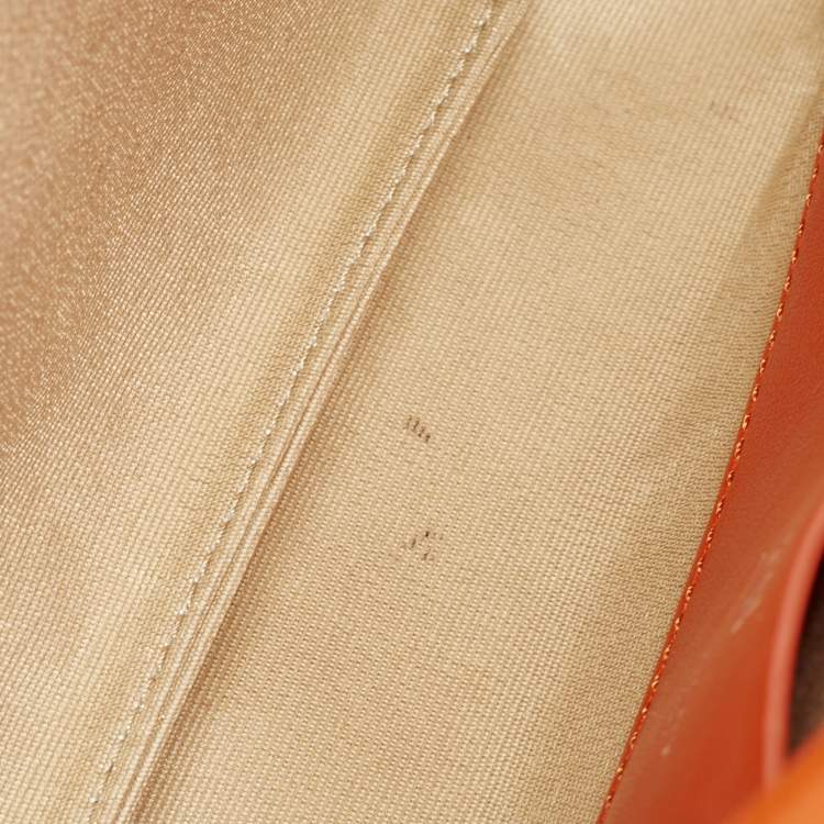 Pre Owned Givenchy Orange Quilted Leather 4G Chain Shoulder Bag