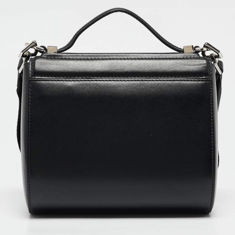 Pre Owned Givenchy Black Leather Mini Pandora Box Crossbody Bag