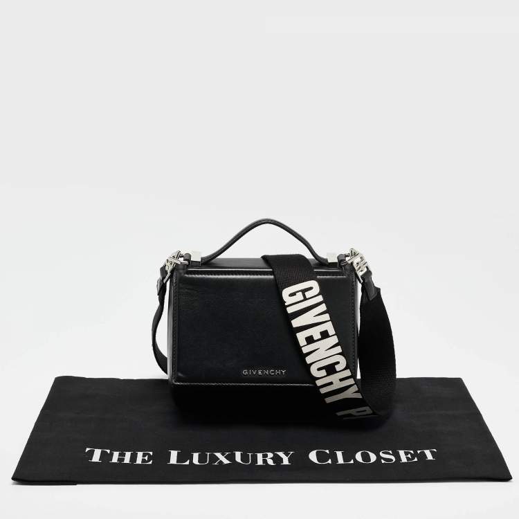 Pre Owned Givenchy Black Leather Mini Pandora Box Crossbody Bag