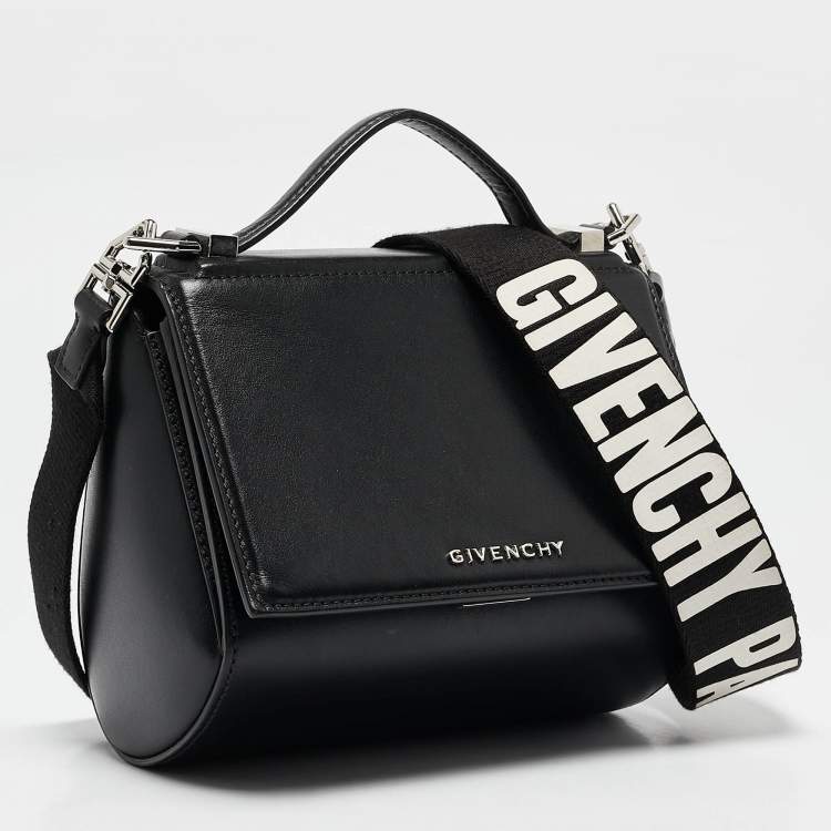 Pre Owned Givenchy Black Leather Mini Pandora Box Crossbody Bag