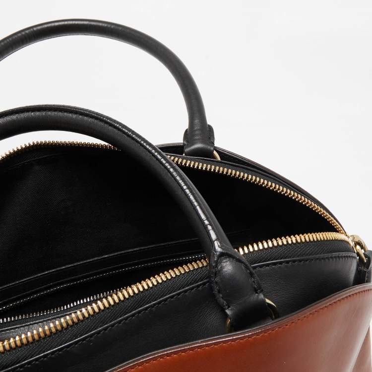 Pre Owned Givenchy Brown/Black Leather Obsedia Satchel