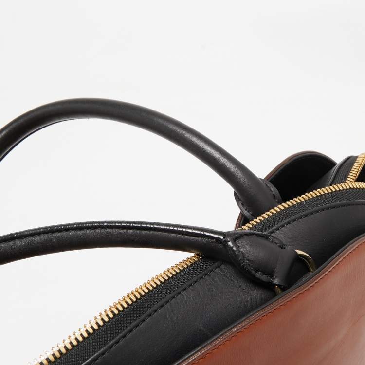 Pre Owned Givenchy Brown/Black Leather Obsedia Satchel