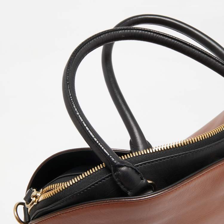 Pre Owned Givenchy Brown/Black Leather Obsedia Satchel