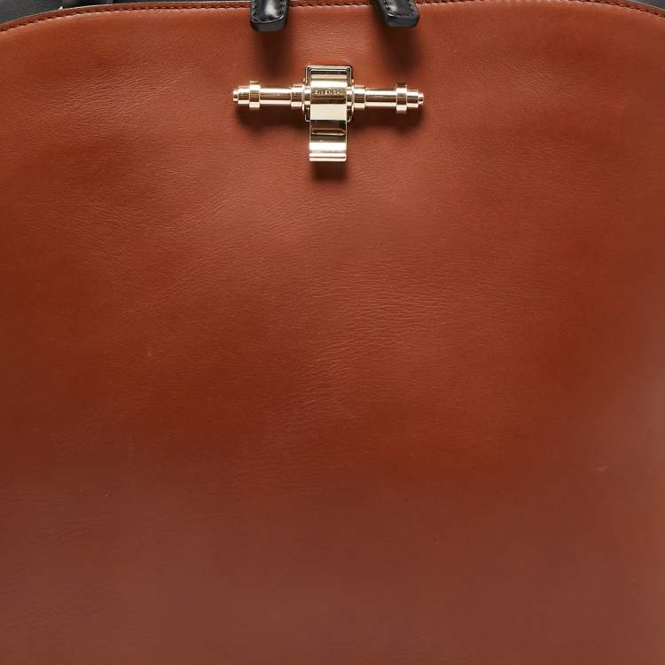 Pre Owned Givenchy Brown/Black Leather Obsedia Satchel