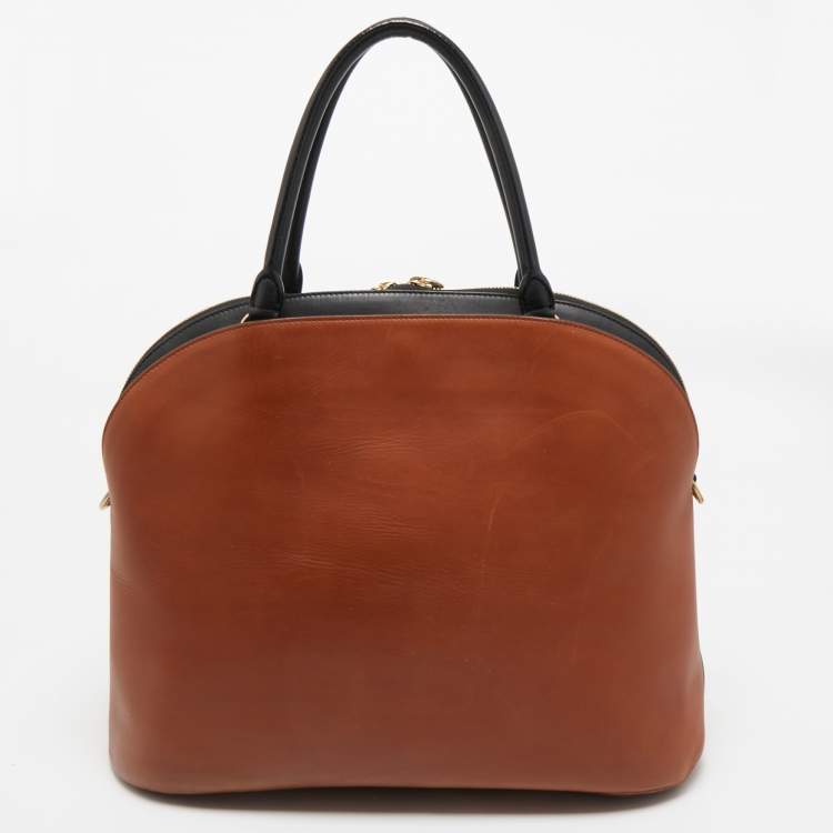 Pre Owned Givenchy Brown/Black Leather Obsedia Satchel