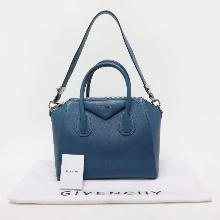 Pre Owned Givenchy Blue Leather Small Antigona Satchel