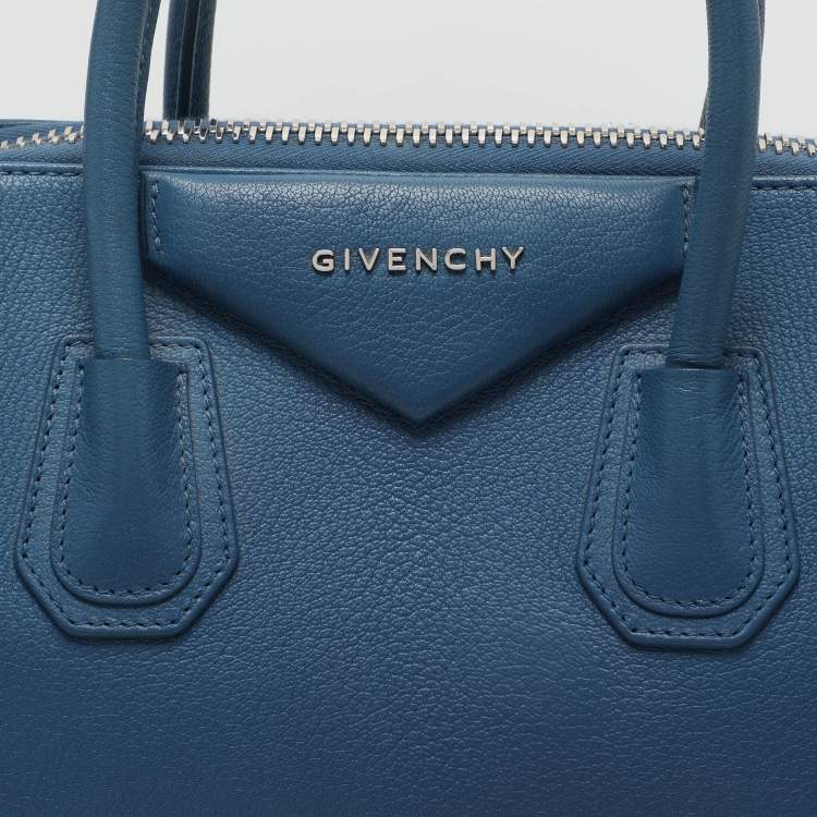 Pre Owned Givenchy Blue Leather Small Antigona Satchel