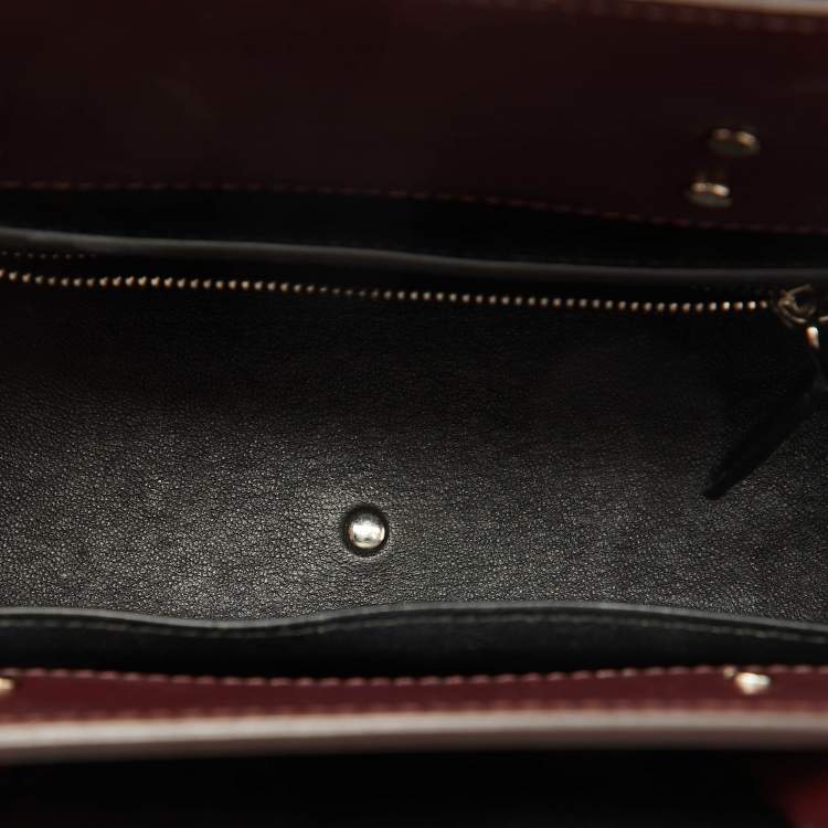 Pre Owned Givenchy Burgundy Leather Small Horizon Tote