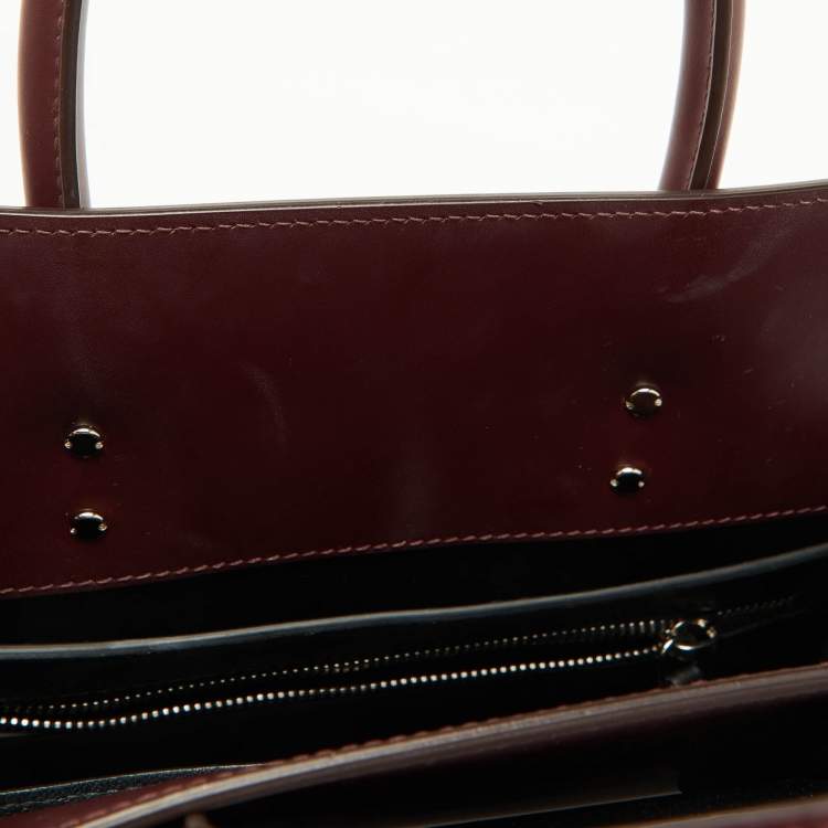 Pre Owned Givenchy Burgundy Leather Small Horizon Tote