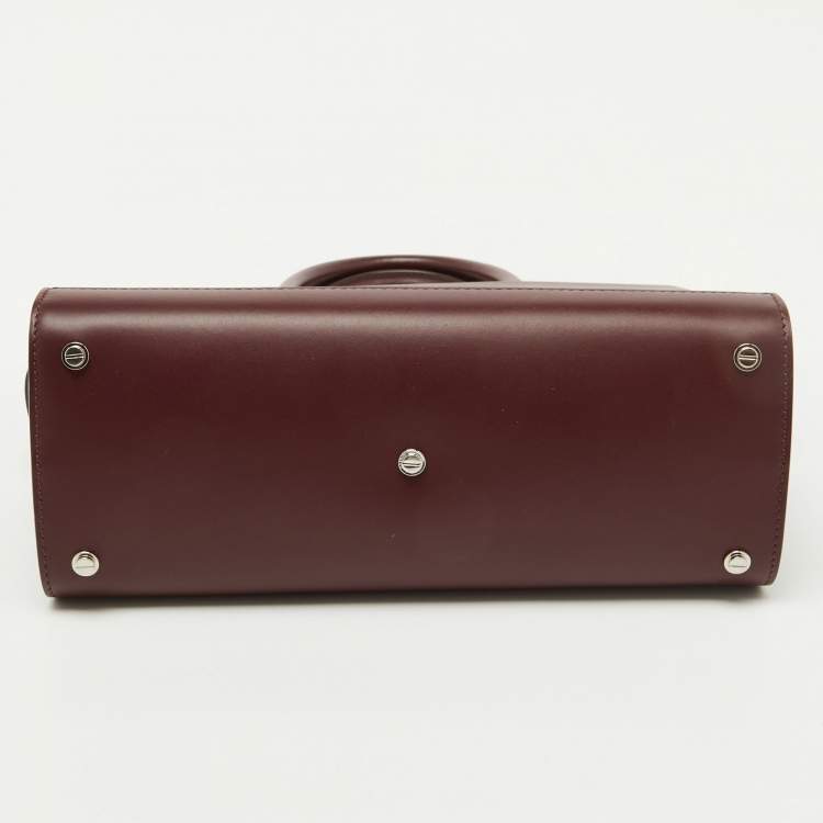 Pre Owned Givenchy Burgundy Leather Small Horizon Tote