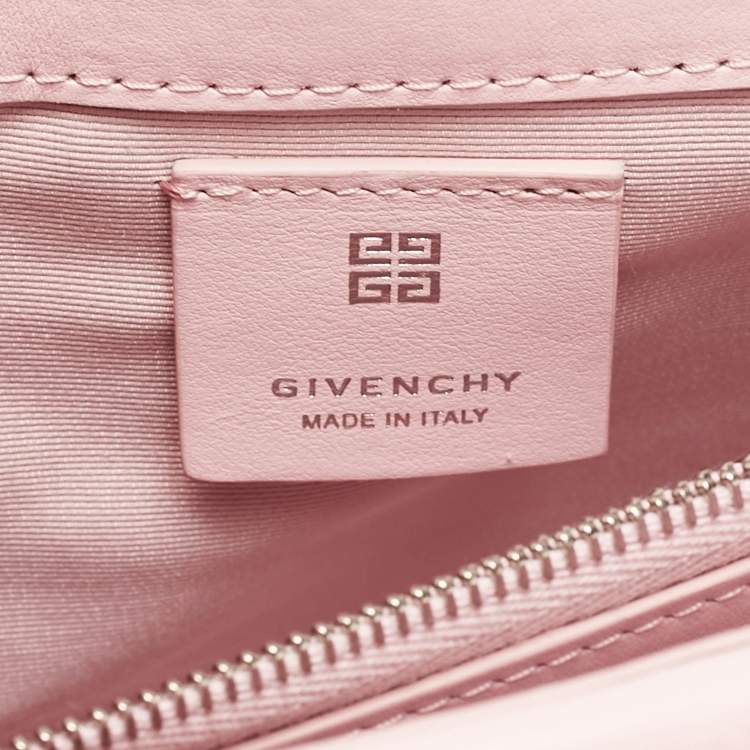 Pre Owned Givenchy Pink Embossed Leather Large 4G Shoulder Bag