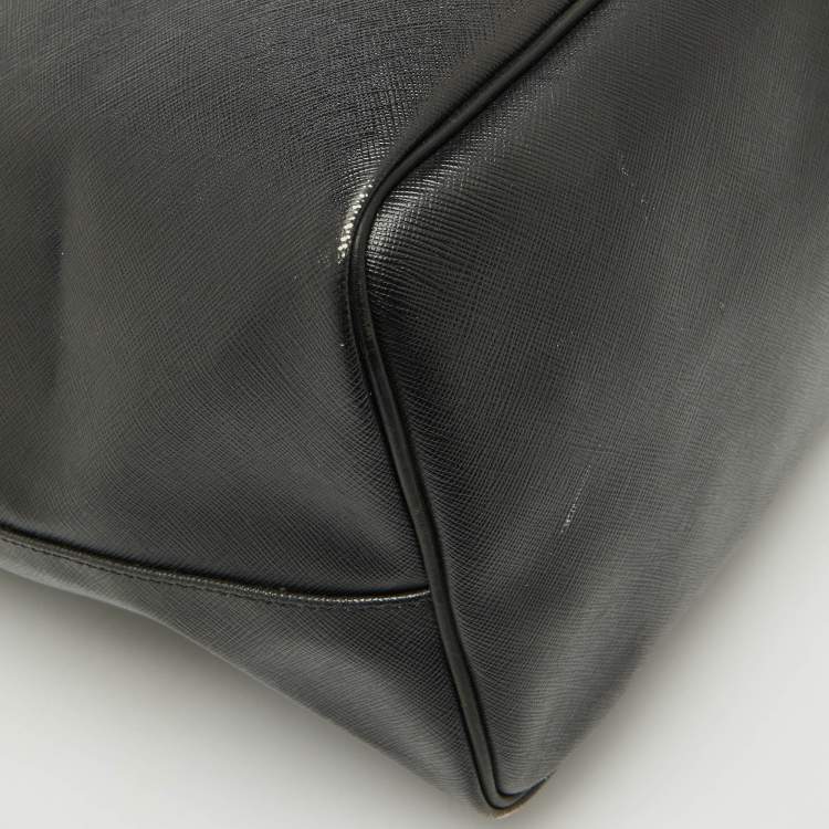 Pre Owned Givenchy Black Leather Antigona Rottweiler Print Shopper Tote 