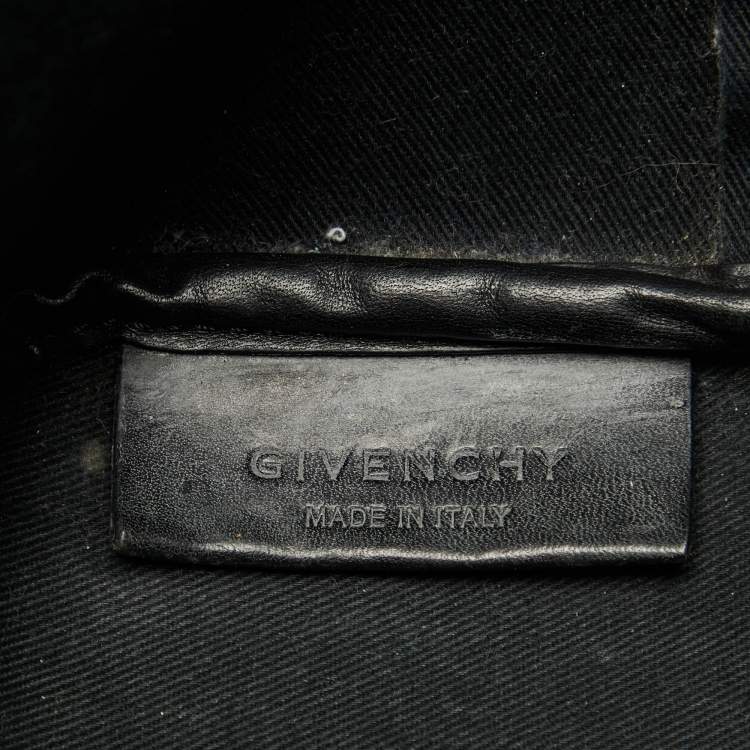 Pre Owned Givenchy Black Leather Antigona Rottweiler Print Shopper Tote 