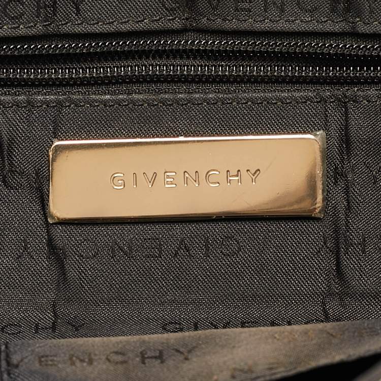 Pre Owned Givenchy Grey/Black Monogram Canvas and Leather Tassel Zip Tote