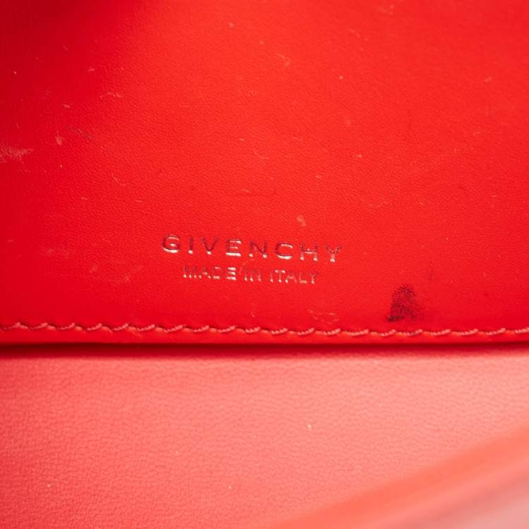 Pre Owned Givenchy Red Leather Mini 4G Crossbody Bag