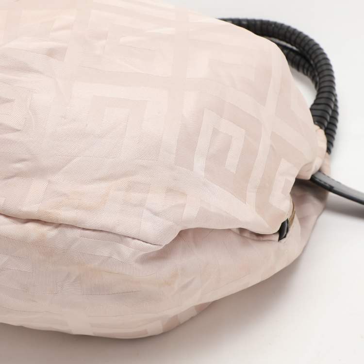 Pre Owned Givenchy Light Beige/Black Monogram Nylon and Leather Hobo