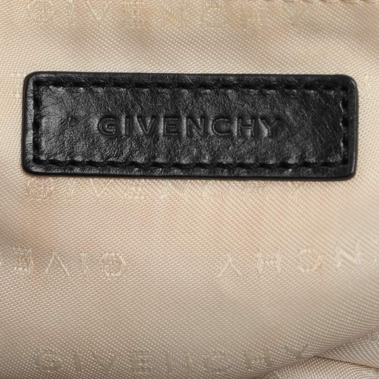 Pre Owned Givenchy Light Beige/Black Monogram Nylon and Leather Hobo
