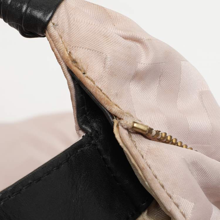 Pre Owned Givenchy Light Beige/Black Monogram Nylon and Leather Hobo