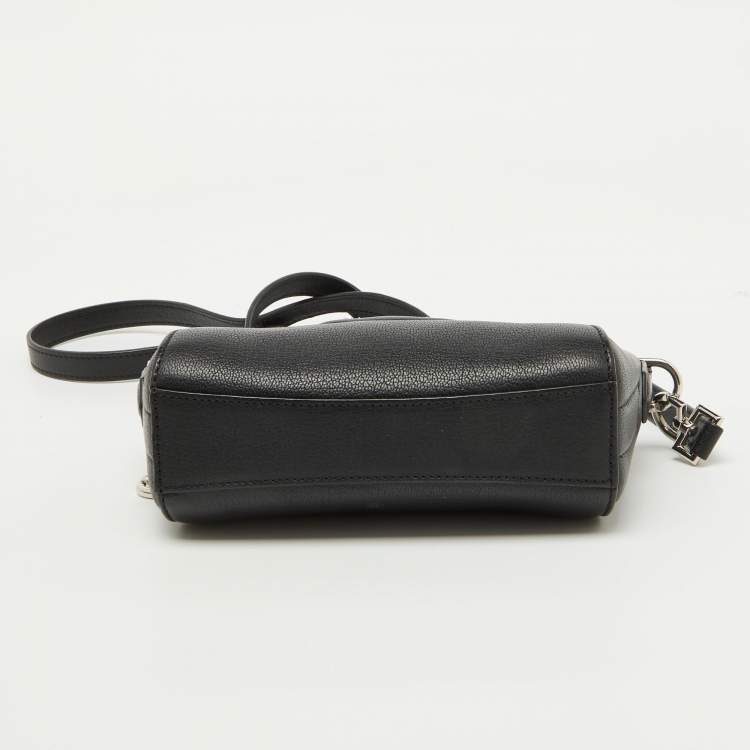Pre Owned Givenchy Black Leather Micro Antigona Shoulder Bag