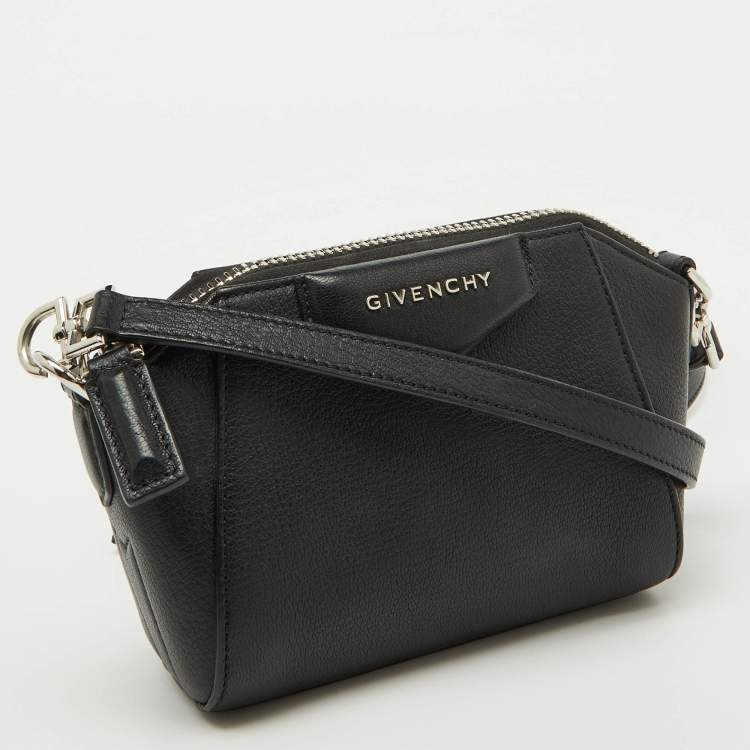 Pre Owned Givenchy Black Leather Micro Antigona Shoulder Bag