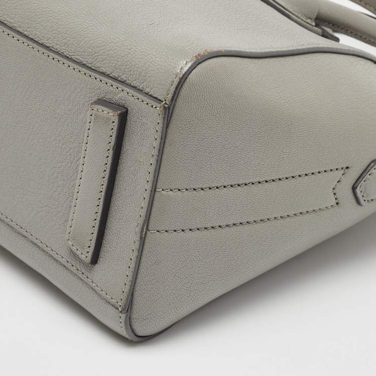 Pre Owned Givenchy Grey Leather Mini Antigona Satchel