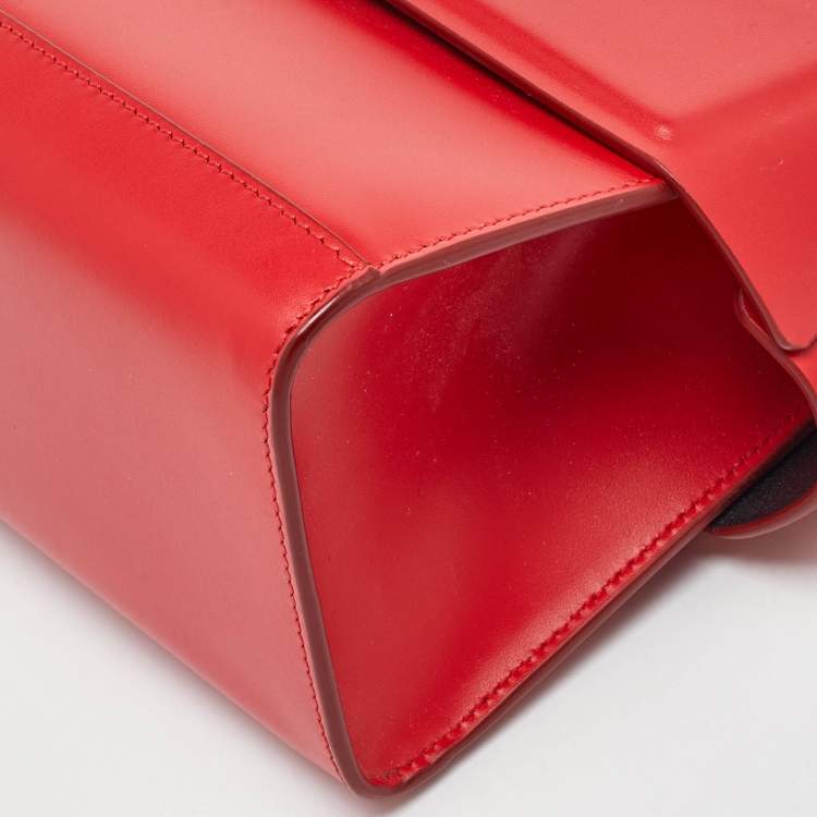 Pre Owned Givenchy Red Leather Nano Horizon Crossbody Bag