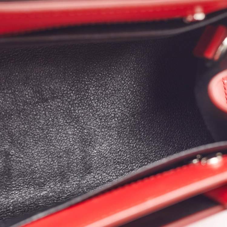 Pre Owned Givenchy Red Leather Nano Horizon Crossbody Bag