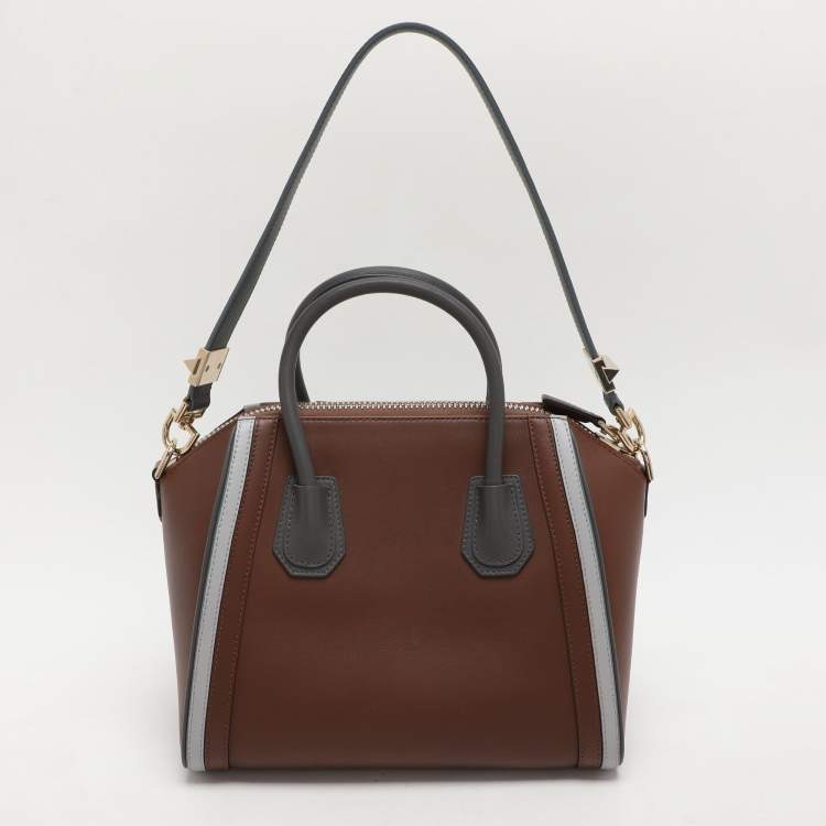 Pre Owned Givenchy Brown/Grey Leather Small Antigona Satchel