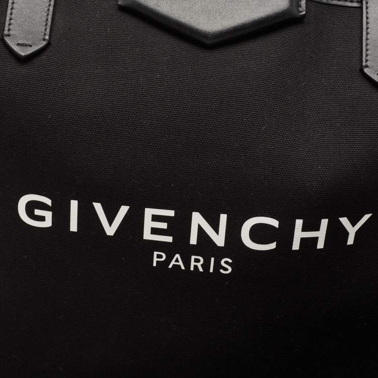 Pre Owned Givenchy Black Canvas and Leather Antigona Shopper Tote