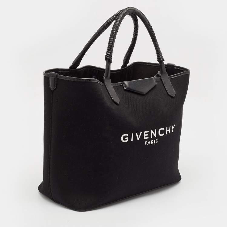 Pre Owned Givenchy Black Canvas and Leather Antigona Shopper Tote