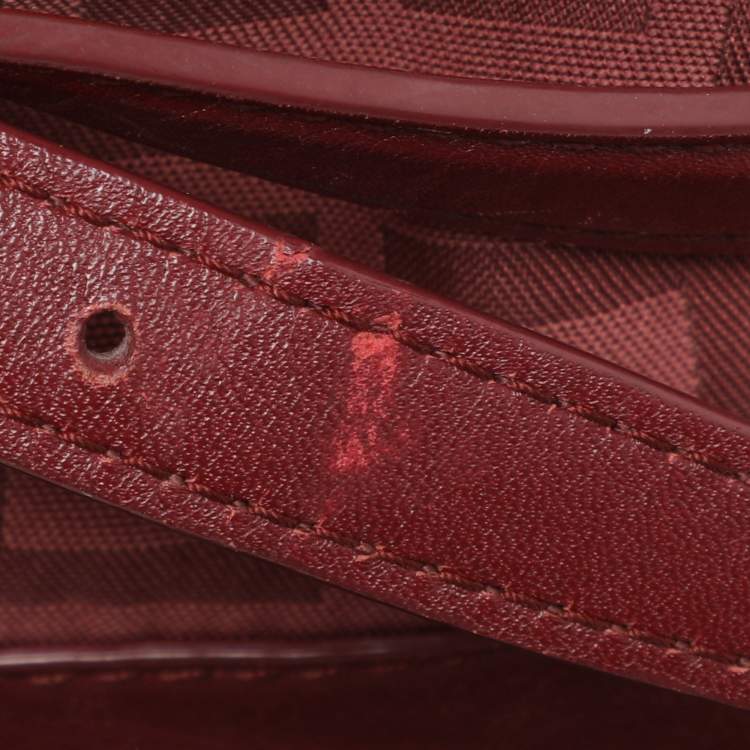 Pre Owned Givenchy Burgundy Canvas and Leather Satchel
