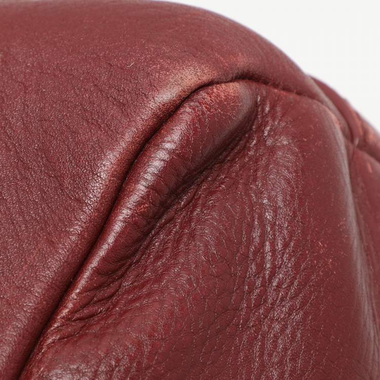Pre Owned Givenchy Burgundy Canvas and Leather Satchel