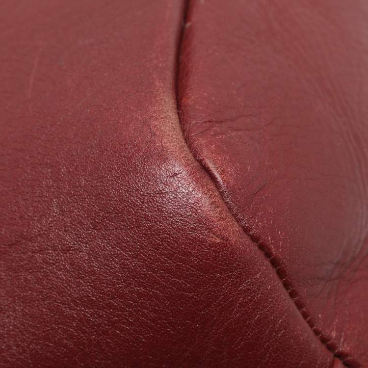 Pre Owned Givenchy Burgundy Canvas and Leather Satchel