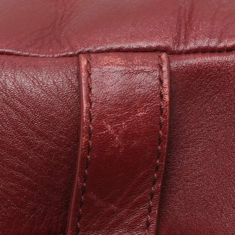 Pre Owned Givenchy Burgundy Canvas and Leather Satchel