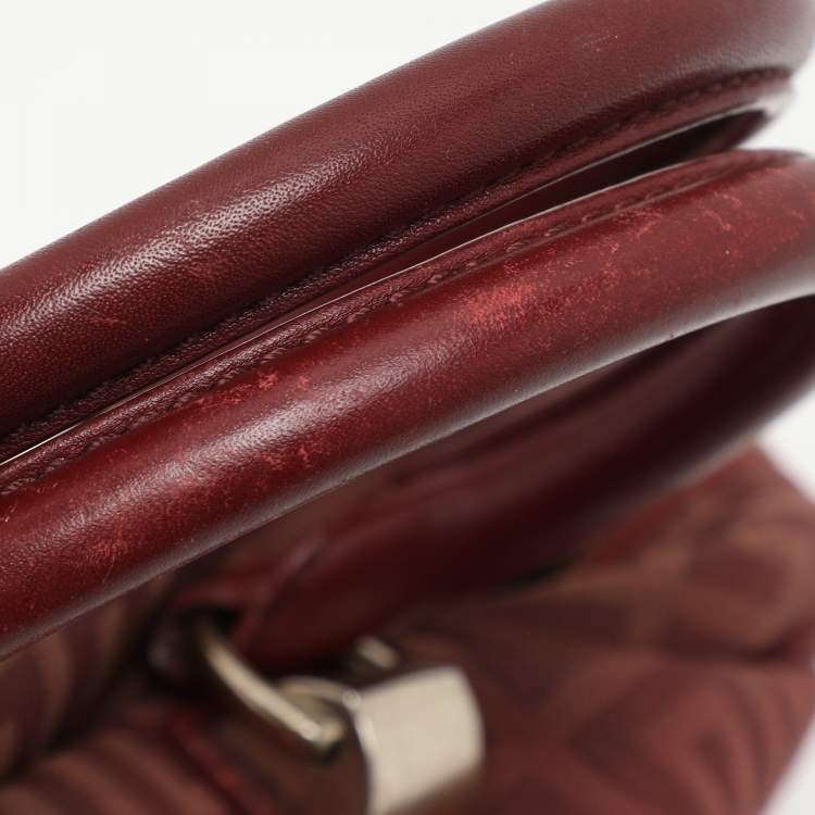 Pre Owned Givenchy Burgundy Canvas and Leather Satchel