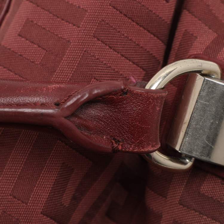 Pre Owned Givenchy Burgundy Canvas and Leather Satchel