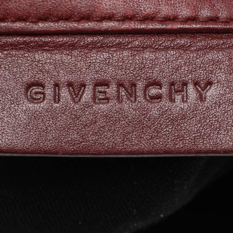 Pre Owned Givenchy Burgundy Canvas and Leather Satchel