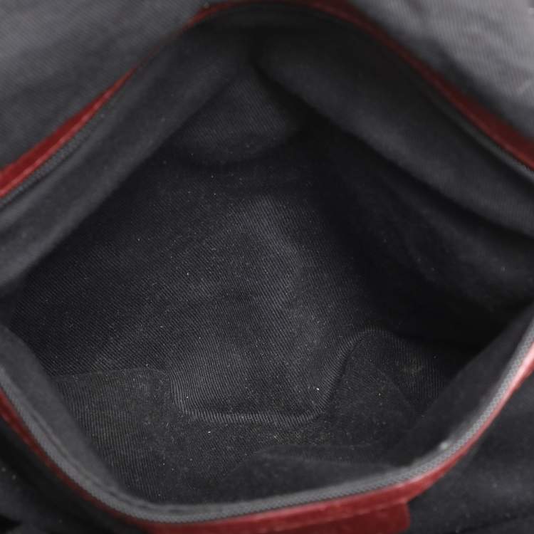 Pre Owned Givenchy Burgundy Canvas and Leather Satchel