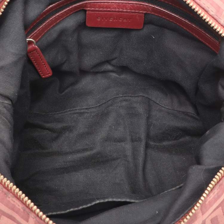Pre Owned Givenchy Burgundy Canvas and Leather Satchel