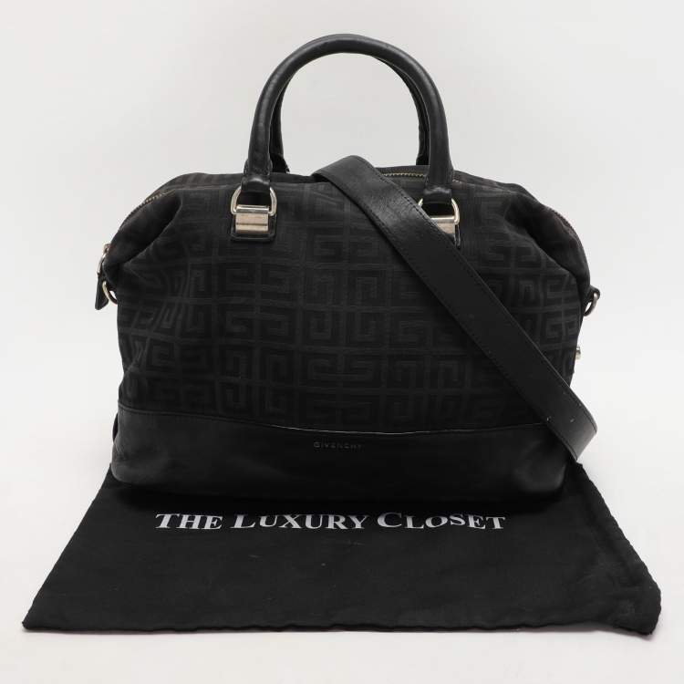 Pre Owned Givenchy Black Canvas and Leather Satchel