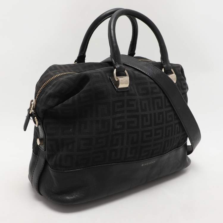 Pre Owned Givenchy Black Canvas and Leather Satchel