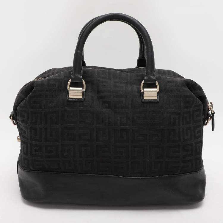Pre Owned Givenchy Black Canvas and Leather Satchel