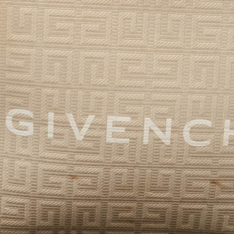Pre Owned Givenchy Beige Monogram Coated Canvas Logo Detail 4G Pouch