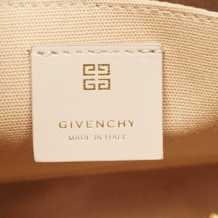 Pre Owned Givenchy Beige Monogram Coated Canvas Logo Detail 4G Pouch