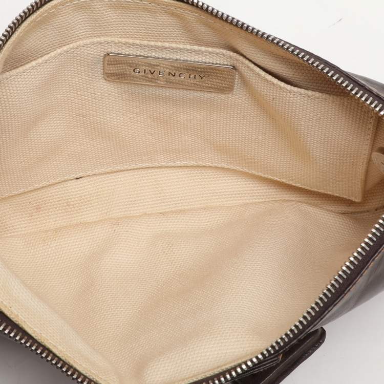 Pre Owned Givenchy Brown Leather Knot Detail Chain Shoulder Bag