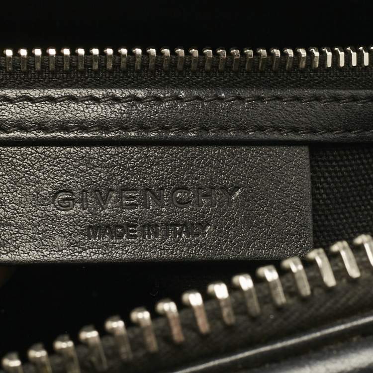 Pre Owned Givenchy Black Leather Mini Chain Embellished Antigona Satchel