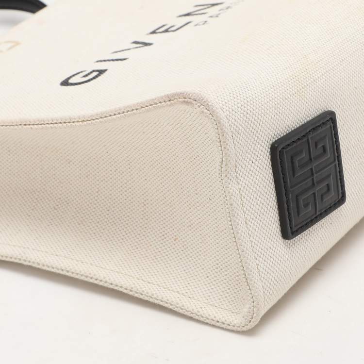 Pre Owned Givenchy White Canvas Small G Tote