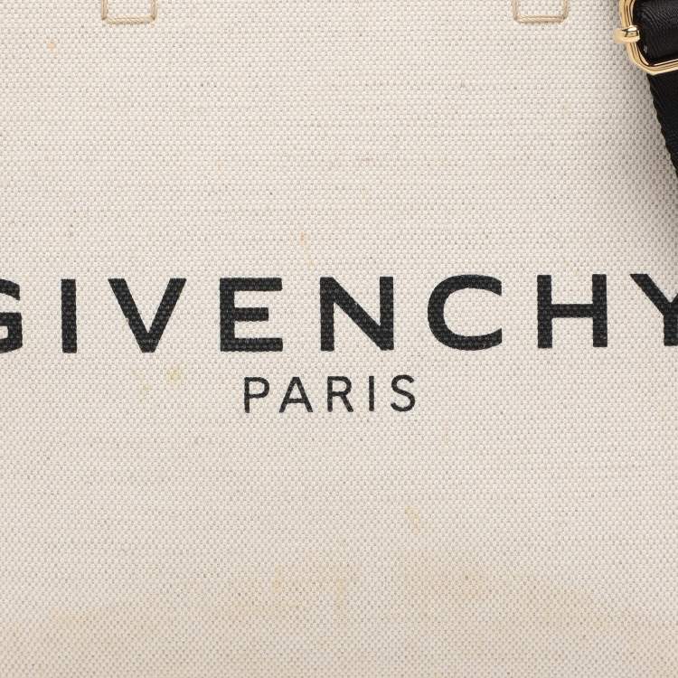 Pre Owned Givenchy White Canvas Small G Tote