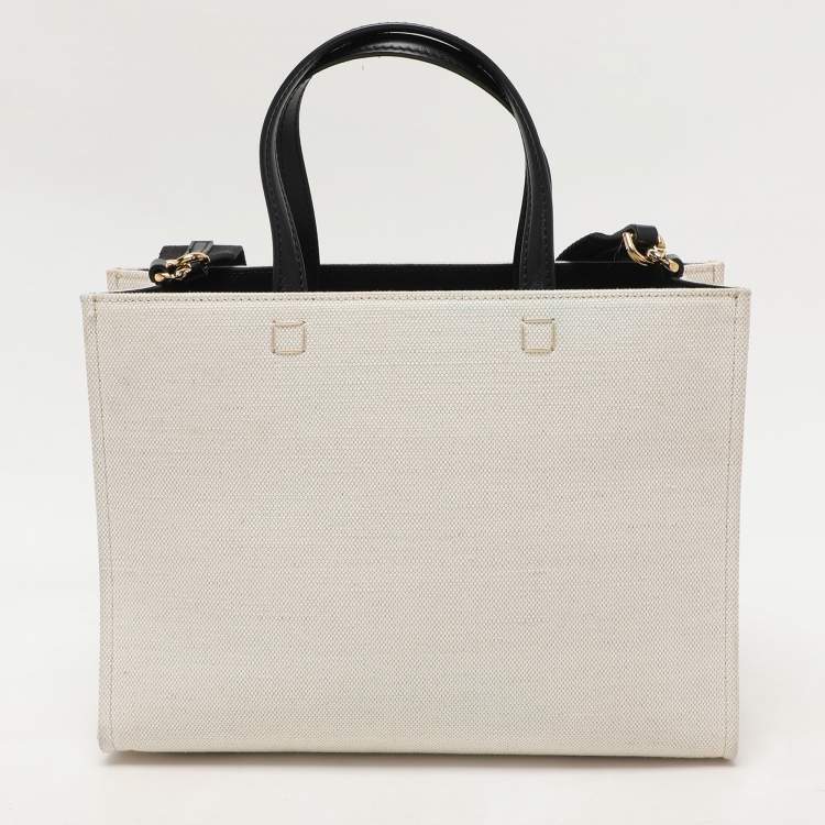 Pre Owned Givenchy White Canvas Small G Tote